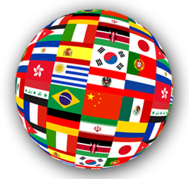 Globe with flags image