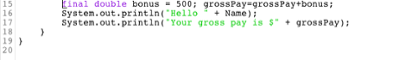 End line screenshot
